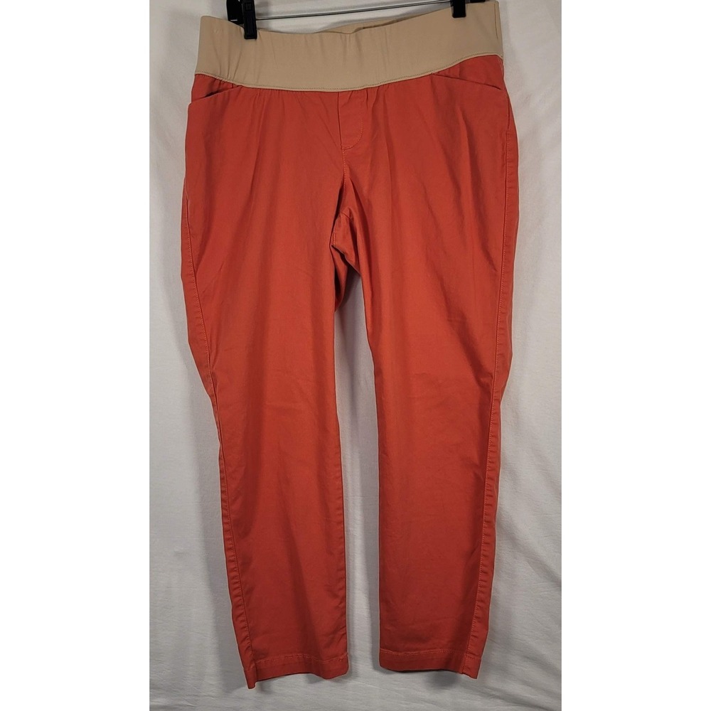 Gap 1969 Pants Womens 14 Orange Maternity Best Girlfriend Chino Ankle Casual